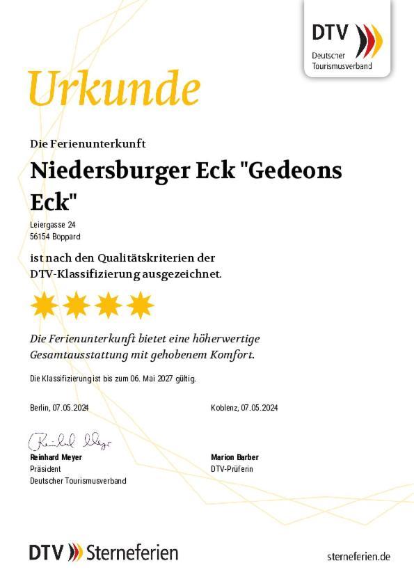 Niedersburger Eck, Wandern, Radfahren, Geniessen, Erholen Apartment Boppard Bagian luar foto