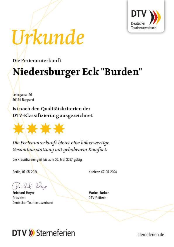 Niedersburger Eck, Wandern, Radfahren, Geniessen, Erholen Apartment Boppard Bagian luar foto